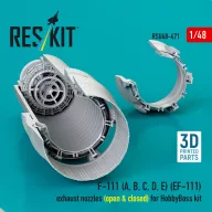   ResKit Models F-111 (A, B, C, D, E) (EF-111) exhaust nozzles (open & closed) for HobbyBoss kit (3D Printed) 1:48 (RSU48-0471)