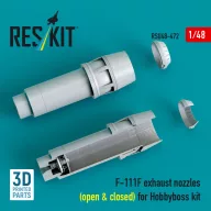   ResKit Models F-111F exhaust nozzles (open & closed) for Hobbyboss kit (3D Printed) 1:48 (RSU48-0472)