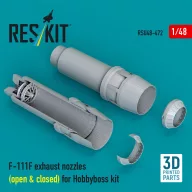  ResKit Models F-111F exhaust nozzles (open & closed) for Hobbyboss kit (3D Printed) 1:48 (RSU48-0472)