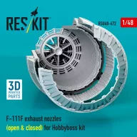   ResKit Models F-111F exhaust nozzles (open & closed) for Hobbyboss kit (3D Printed) 1:48 (RSU48-0472)