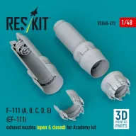   ResKit Models F-111 (A, B, C, D, E) (EF-111) exhaust nozzles (open & closed) for Academy kit (3D Printed) 1:48 (RSU48-0473)