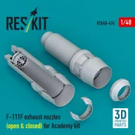   ResKit Models F-111F exhaust nozzles (open & closed) for Academy kit (3D Printed) 1:48 (RSU48-0474)