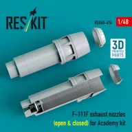   ResKit Models F-111F exhaust nozzles (open & closed) for Academy kit (3D Printed) 1:48 (RSU48-0474)