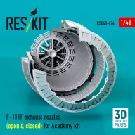   ResKit Models F-111F exhaust nozzles (open & closed) for Academy kit (3D Printed) 1:48 (RSU48-0474)