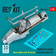   ResKit Models Rafale M cockpit (Basic edition with 3D decals) for Revell/Academy kit (3D printed) 1:48 (RSU48-0479)