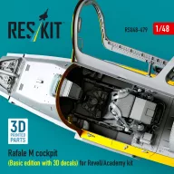   ResKit Models Rafale M cockpit (Basic edition with 3D decals) for Revell/Academy kit (3D printed) 1:48 (RSU48-0479)