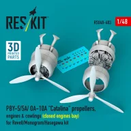   ResKit Models PBY-5/5A/ OA-10A Catalina propellers, engines & cowlings (closed engines bay) for Revell/Monogram/Hasegawa kit (3D Printed) 1:48 (RSU48-0483)