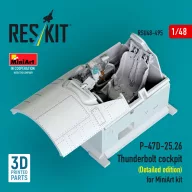   ResKit Models P-47D-25,26 Thunderbolt cockpit (Detailed edition) for MiniArt kit (3D Printed) 1:48 (RSU48-0495)