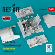   ResKit Models P-47D-25,26 Thunderbolt cockpit (Detailed edition) for MiniArt kit (3D Printed) 1:48 (RSU48-0495)