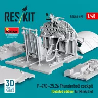   ResKit Models P-47D-25,26 Thunderbolt cockpit (Detailed edition) for MiniArt kit (3D Printed) 1:48 (RSU48-0495)