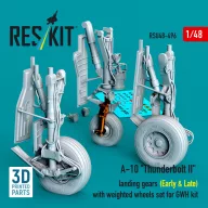   ResKit Models A-10 Thunderbolt II landing gears (Early & Late) with weighted wheels set for GWH kit (Metal+3D Printed) 1:48 (RSU48-0496)