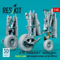  ResKit Models A-10 Thunderbolt II landing gears (Early & Late) with weighted wheels set for GWH kit (Metal+3D Printed) 1:48 (RSU48-0496)