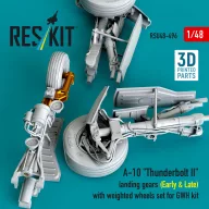   ResKit Models A-10 Thunderbolt II landing gears (Early & Late) with weighted wheels set for GWH kit (Metal+3D Printed) 1:48 (RSU48-0496)