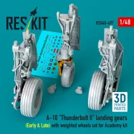   ResKit Models A-10 Thunderbolt II landing gears (Early & Late) with weighted wheels set for Academy kit (Metal+3D Printed) 1:48 (RSU48-0497)