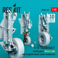   ResKit Models A-10 Thunderbolt II landing gears (Early & Late) with weighted wheels set for Academy kit (Metal+3D Printed) 1:48 (RSU48-0497)