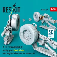   ResKit Models A-10 Thunderbolt II landing gears (Early & Late) with weighted wheels set for Academy kit (Metal+3D Printed) 1:48 (RSU48-0497)