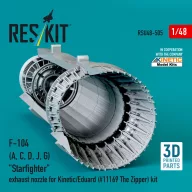   ResKit Models F-104 (A, C, D, J, G) Starfighter exhaust nozzle for Kinetic/Eduard (#11169 The Zipper) kit (3D Printed) 1:48 (RSU48-0505)