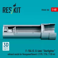   ResKit Models F-104 (S, G-late) Starfighter exhaust nozzle for Hasegawa/Eduard (1195, 1196, 1133) kit (3D Printed) 1:48 (RSU48-0506)