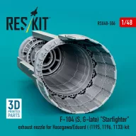   ResKit Models F-104 (S, G-late) Starfighter exhaust nozzle for Hasegawa/Eduard (1195, 1196, 1133) kit (3D Printed) 1:48 (RSU48-0506)