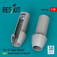   ResKit Models F/A-18 Super Hornet type 1 exhaust nozzles for Meng kit (3D Printed) 1:48 (RSU48-0520)