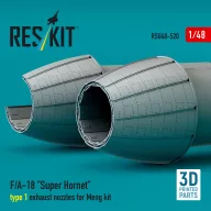   ResKit Models F/A-18 Super Hornet type 1 exhaust nozzles for Meng kit (3D Printed) 1:48 (RSU48-0520)