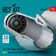   ResKit Models F/A-18 Super Hornet type 1 exhaust nozzles for Meng kit (3D Printed) 1:48 (RSU48-0520)