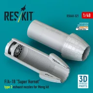   ResKit Models F/A-18 Super Hornet type 2 exhaust nozzles for Meng kit (3D Printed) 1:48 (RSU48-0521)