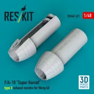   ResKit Models F/A-18 Super Hornet type 2 exhaust nozzles for Meng kit (3D Printed) 1:48 (RSU48-0521)