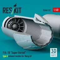   ResKit Models F/A-18 Super Hornet type 2 exhaust nozzles for Meng kit (3D Printed) 1:48 (RSU48-0521)