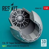   ResKit Models F/A-18 Super Hornet type 2 exhaust nozzles for Hasegawa kit (3D Printed) 1:48 (RSU48-0523)