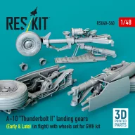   ResKit Models A-10 Thunderbolt II landing gears (Early & Late) (in flight) with wheels set for GWH kit (3D Printed) 1:48 (RSU48-0540)