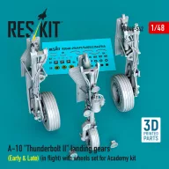   ResKit Models A-10 Thunderbolt II landing gears (Early & Late) (in flight) with wheels set for Academy kit (3D Printed) 1:48 (RSU48-0542)