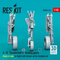   ResKit Models A-10 Thunderbolt II landing gears (Early & Late) (in flight) with wheels set for Academy kit (3D Printed) 1:48 (RSU48-0542)