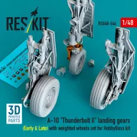   ResKit Models A-10 Thunderbolt II landing gears (Early & Late) with weighted wheels set for HobbyBoss kit (Metal+3D Printed) 1:48 (RSU48-0544)