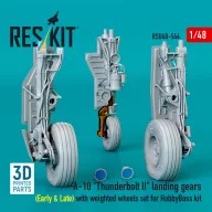   ResKit Models A-10 Thunderbolt II landing gears (Early & Late) with weighted wheels set for HobbyBoss kit (Metal+3D Printed) 1:48 (RSU48-0544)