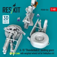   ResKit Models A-10 Thunderbolt II landing gears (Early & Late) with weighted wheels set for HobbyBoss kit (Metal+3D Printed) 1:48 (RSU48-0544)