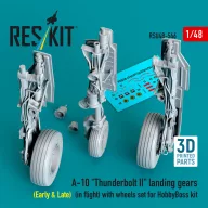   ResKit Models A-10 Thunderbolt II landing gears (Early & Late) (in flight) with wheels set for HobbyBoss kit (3D Printed) 1:48 (RSU48-0546)