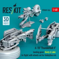   ResKit Models A-10 Thunderbolt II landing gears (Early & Late) (in flight) with wheels set for HobbyBoss kit (3D Printed) 1:48 (RSU48-0546)