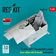   ResKit Models P-47D-10/11 Thunderbolt cockpit (Basic edition with 3D decals) for MiniArt kit (3D Printed) 1:48 (RSU48-0547)