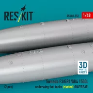   ResKit Models Tornado F3/GR1/GR4 1500L underwing fuel tanks (riveted) (RAF/RSAF) (2 pcs) (3D Printed) 1:48 (RSU48-0552)