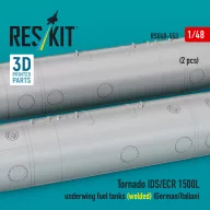   ResKit Models Tornado IDS/ECR 1500L underwing fuel tanks (welded) (German AF / Italian AF) (2 pcs) (3D Printed) 1:48 (RSU48-0553)