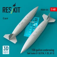   ResKit Models 150 gallon underwing fuel tanks (2 pcs) (F-5E/F/N, F-20, AT-3) (3D Printed) 1:48 (RSU48-0565)