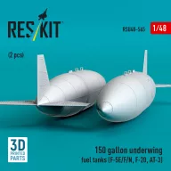   ResKit Models 150 gallon underwing fuel tanks (2 pcs) (F-5E/F/N, F-20, AT-3) (3D Printed) 1:48 (RSU48-0565)