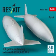   ResKit Models 150 gallon underwing fuel tanks (2 pcs) (F-5E/F/N, F-20, AT-3) (3D Printed) 1:48 (RSU48-0565)