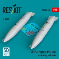   ResKit Models Su-25 Frogfoot PTB-800 underwing fuel tanks (2 pcs) (3D Printed) 1:48 (RSU48-0568)