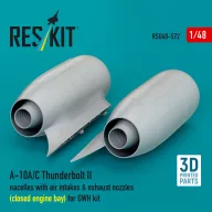  ResKit Models A-10A/C Thunderbolt II nacelles with air intakes & exhaust nozzles (close engine bay) for GWH kit (3D Printed) 1:48 (RSU48-0572)