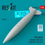   ResKit Models 150 gallon centerline fuel tank (F-5E/F/N, F-20, AT-3) (1 pcs) (3D Printed) 1:48 (RSU48-0575)