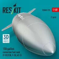   ResKit Models 150 gallon centerline fuel tank (F-5E/F/N, F-20, AT-3) (1 pcs) (3D Printed) 1:48 (RSU48-0575)