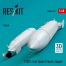 ResKit Models 1200 L fuel tanks French Jaguar (2 pcs) (3D Printed) 1:48 (RSU48-0577)