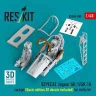   ResKit Models SEPECAT Jaguar GR.1/GR.1A cockpit (Basic edition 3D decals included) (3D Printed) for Airfix 1:48 (RSU48-0580)